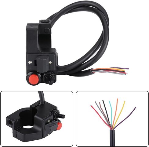 Motorcycle Handlebar Control Switch, 7/8" 22mm Aluminum Alloy Left Motorcycle Handlebar with Horn Beam and Turn for Motorcycle Modification in Saudi Arabia