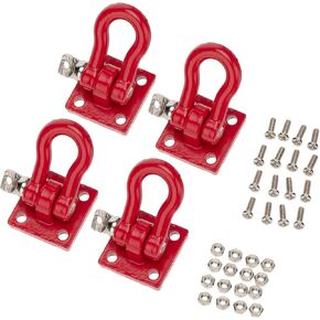 4pcs 1:10 RC Tow -Tow Stackles Metal Towing Towing Hook Poincle Accessories for 1/10 RC Crawler Car Truck SCX10 D90 TRX4 (Red) in Kuwait