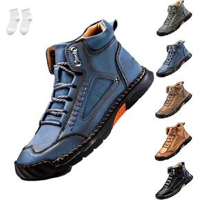 Peloxistore Mens Boots Waterproof, Men's Comfortable Handmade Leather Boots, Arch Support Spacious Toe Box Shoes in Kuwait
