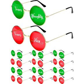 Flutesan Christmas Party Sunglasses Supplies Team Naughty or Nice Red and Green Christmas Decoration in Saudi Arabia