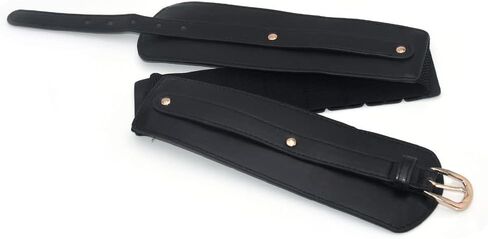 Women's PU Leather Waist Belt Wide Simple Elastic Stretch Corset for Casual Dress in Saudi Arabia