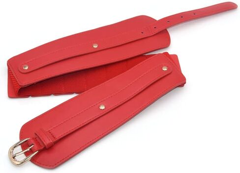 Women's PU Leather Waist Belt Wide Simple Elastic Stretch Corset for Casual Dress in Saudi Arabia
