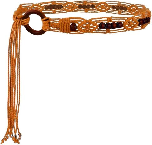 YALLNASL Womens Rope Braided Woven Belts Vintage Cowgirl Boho High Low Waist Belts for Women Girls Dresses Jean Beaded Chains in Saudi Arabia