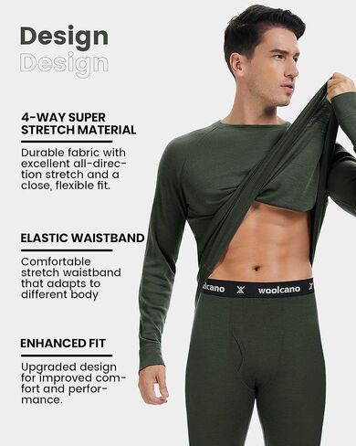 Men's 100% Merino Wool Base Layer Tops Lightweight Long Sleeve Active Base Layer in Kuwait