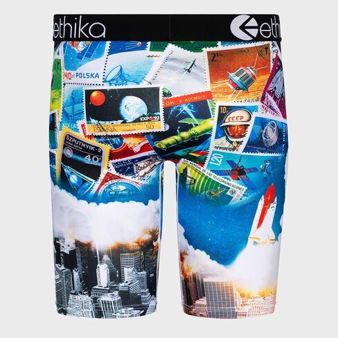 ملابس داخلية بوكسر للرجال من Ethika، بطول الركبة، ملابس داخلية قابلة للتمدد في 4 اتجاهات مع مطبوعات جرافيكية - تحتاج إلى مساحة أكبر (AST, M) in Saudi Arabia