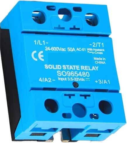 12A25A35A50A75A95A125A Single Phase Solid State Relay 12 24VDC Control AC 220V Contactless Contactor SO9496 Flame Retardant(DC-AC 12A-Base) in Saudi Arabia