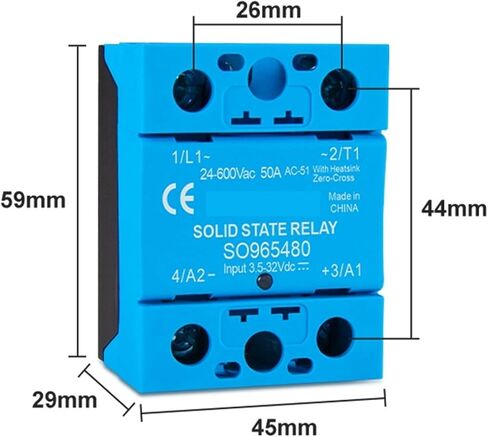 12A25A35A50A75A95A125A Single Phase Solid State Relay 12 24VDC Control AC 220V Contactless Contactor SO9496 Flame Retardant(DC-AC 12A-Base) in Saudi Arabia