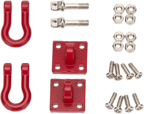 4pcs 1:10 RC Tow -Tow Stackles Metal Towing Towing Hook Poincle Accessories for 1/10 RC Crawler Car Truck SCX10 D90 TRX4 (Red) in Kuwait
