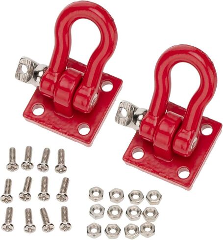 4pcs 1:10 RC Tow -Tow Stackles Metal Towing Towing Hook Poincle Accessories for 1/10 RC Crawler Car Truck SCX10 D90 TRX4 (Red) in Kuwait
