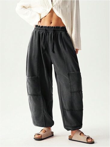 Verdusa Women's Baggy Barrel Cargo Pants Streetwear Joggers with Pockets in Saudi Arabia