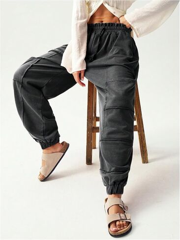 Verdusa Women's Baggy Barrel Cargo Pants Streetwear Joggers with Pockets in Saudi Arabia