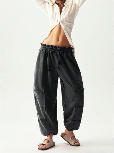 Verdusa Women's Baggy Barrel Cargo Pants Streetwear Joggers with Pockets in Saudi Arabia