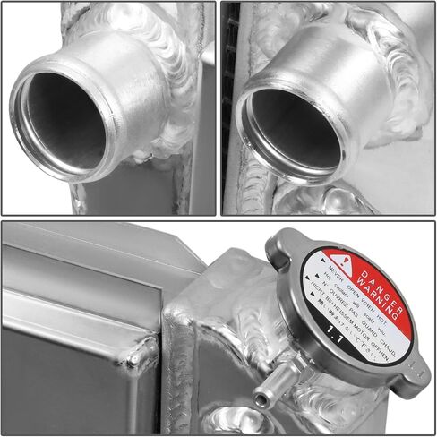 Auto Dynasty Aluminum Radiator Fan Shroud Assembly Compatible with Chevy Corvette 1984-1990 S10 S-10 Blazer V8 Conversion 1982-2002, 3-Row Aluminum Radiator with 12V Fan Shroud in Saudi Arabia