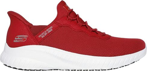 Skechers - Womens Work: Squad Chaos Sr - Jasul Slip On Shoes, Color Red, Size: 8 M US in Saudi Arabia
