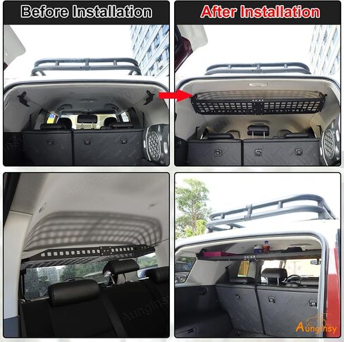 رف تخزين البضائع على سطح صندوق السيارة مناسب لـ Toyot@a FJ Cruiser 2007-2021 منظم تعليق لوحة السقف الخلفي الداخلي حامل تثبيت حامل تخزين البضائع في صندوق السيارة الخلفي ملحقات توسيع اللوحة العلوية in Saudi Arabia