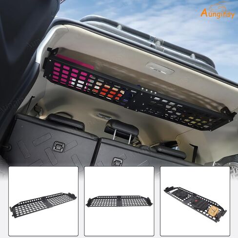 رف تخزين البضائع على سطح صندوق السيارة مناسب لـ Toyot@a FJ Cruiser 2007-2021 منظم تعليق لوحة السقف الخلفي الداخلي حامل تثبيت حامل تخزين البضائع في صندوق السيارة الخلفي ملحقات توسيع اللوحة العلوية in Saudi Arabia