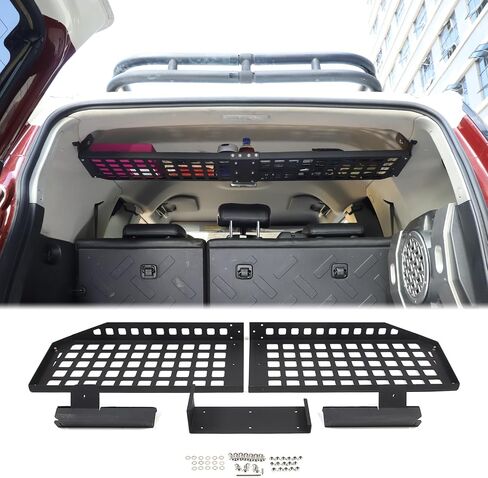 رف تخزين البضائع على سطح صندوق السيارة مناسب لـ Toyot@a FJ Cruiser 2007-2021 منظم تعليق لوحة السقف الخلفي الداخلي حامل تثبيت حامل تخزين البضائع في صندوق السيارة الخلفي ملحقات توسيع اللوحة العلوية in Saudi Arabia