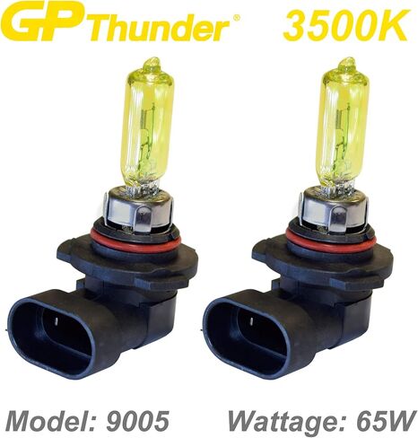 GP Thunder SGP35-9005 Gold 9005 (HB3) 12V 65W لمبة هالوجين زينون مع زجاج الكوارتز (3500K 2 لمبات) in Kuwait
