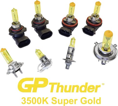 GP Thunder SGP35-9005 Gold 9005 (HB3) 12V 65W لمبة هالوجين زينون مع زجاج الكوارتز (3500K 2 لمبات) in Kuwait