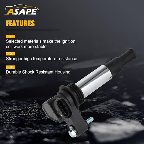 ASAPE 6 Ignition Coil Pack with 6PCS Spark Plugs for 2004-2009 for Cadillac CTS 2005-2008 for Buick Allure LaCrosse 2009 for Chevrolet Traverse for GMC Acadia, Replace UF375 GN10309 D501C in Saudi Arabia