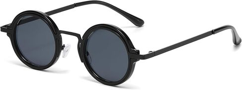 Onrtry Round Sunglasses for Men Women Hippie Small Circle Sun Glasses Red Lens Glasses in Kuwait