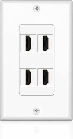 TNP 4-Port HDMI Ethernet Coax and Phone Wall Plate, Cat6 RJ45, White in Kuwait
