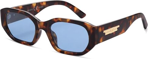 SOJOS Polarized Sunglasses Womens Mens Retro Rectangle Sun Glasses Trendy Hexagonal Frame 80s 90s Shades SJ2324 in Saudi Arabia