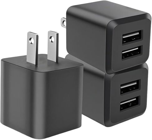 3- Pack, USB Wall Charger, Dual Port USB Cube Power Adapter Charger Plug Block Charging Box, Dual Port Wall Fast Charging Adapter, Compatible for i Phone 15 14 13 12 11 in Saudi Arabia