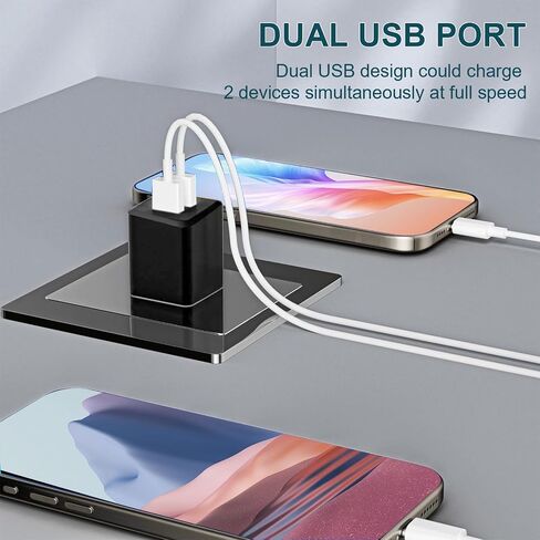 3- Pack, USB Wall Charger, Dual Port USB Cube Power Adapter Charger Plug Block Charging Box, Dual Port Wall Fast Charging Adapter, Compatible for i Phone 15 14 13 12 11 in Saudi Arabia