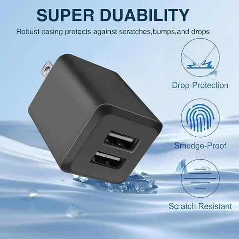 3- Pack, USB Wall Charger, Dual Port USB Cube Power Adapter Charger Plug Block Charging Box, Dual Port Wall Fast Charging Adapter, Compatible for i Phone 15 14 13 12 11 in Saudi Arabia