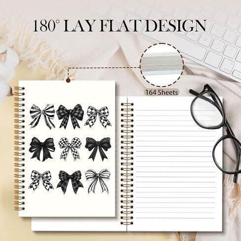 Pink Bow Bible Notebook Journal, Coquette Spiral Notebook, Christian Gifts for Women Girls, Preppy Christian Not Fall Notebooks Gifts for Girls Women, Preppy School Office Supplies, 6x8.2In in Kuwait