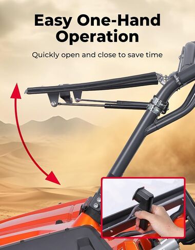 KEMIMOTO Flip Up Windshield Compatible with CFMOTO ZForce 800 / 800ex / 800 trail/ 500 trail 2016-2022, 2-IN-1 Folding Window Fully UV-Proof One-Hand Operation Front Full Windshield in Saudi Arabia