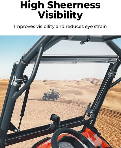 KEMIMOTO Flip Up Windshield Compatible with CFMOTO ZForce 800 / 800ex / 800 trail/ 500 trail 2016-2022, 2-IN-1 Folding Window Fully UV-Proof One-Hand Operation Front Full Windshield in Saudi Arabia