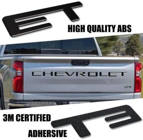 Tailgate Inserts Letters Compatible for 2019-2025 Sverado, 3D Raised & Strong Adhesive Decals Letters (Gloss Black) in Saudi Arabia