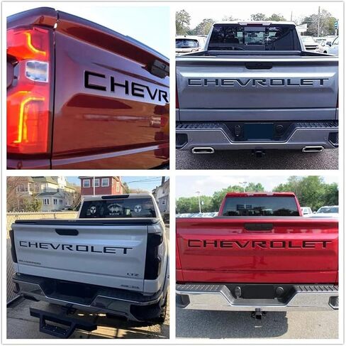 Tailgate Inserts Letters Compatible for 2019-2025 Sverado, 3D Raised & Strong Adhesive Decals Letters (Gloss Black) in Saudi Arabia