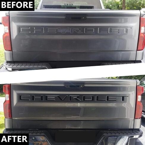 Tailgate Inserts Letters Compatible for 2019-2025 Sverado, 3D Raised & Strong Adhesive Decals Letters (Gloss Black) in Saudi Arabia