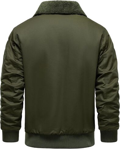 HOOD CREW Mens Winter Jackets Fleece Lined Bomber Jacket Casual Cotton Lightweight Coats with Fur Collar in Saudi Arabia