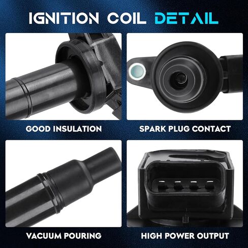 Blue Set of 4 Ignition Coil Pack Compatible with 2.4L Lexus HS250h, Scion xB tC, Toyota Camry Corolla Matrix RAV4 Solara Highlander, Pontiac Vibe 2.4 Replace UF333 C1330 in Saudi Arabia
