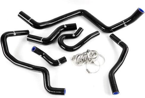 G-PLUS 6 PCS Silicone Radiator Hose Kit W/Clamps Compatible With Honda Civic 1.6l Sohc D15 D16 EG EK 1992-2000, Black Silicone Radiator Coolant Hose Pipe Kit in Saudi Arabia