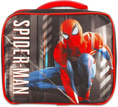 حقيبة ظهر Marvel Spiderman مع مجموعة صندوق الغداء - حزمة مع حقيبة ظهر Spider-Man مقاس 16 بوصة وحقيبة غداء وملصقات والمزيد | حقيبة مدرسية Spiderman للأطفال والأولاد in Saudi Arabia