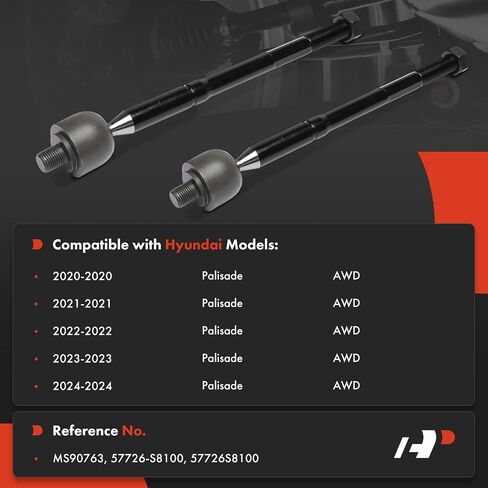 A-Premium 2 x Front Inner Tie Rod Ends, Compatible with Hyundai Palisade 2020 2021 2022 2023 2024, AWD in Saudi Arabia