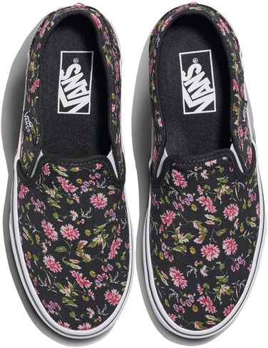 حذاء Asher سهل الارتداء للنساء من Vans | حذاء رياضي مريح للمشي، للأزياء والارتداء اليومي، أسود زهري داكن، 9.5 in Saudi Arabia