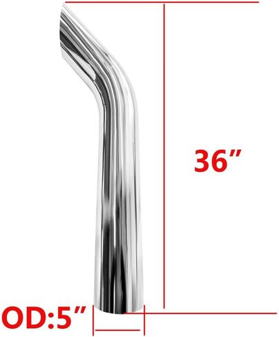GERTEC 5 "OD Chrome Stack Pipe Bull Horn بطول 24 بوصة in Kuwait