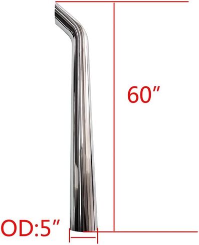 GERTEC 5 "OD Chrome Stack Pipe Bull Horn بطول 24 بوصة in Kuwait