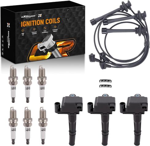 maXpeedingrods UF156 Ignition Coil Pack for Toyota Tacoma 1995-2004, for 4Runner 1996-2002, for Tundra T100 3.4l V6 Engine Set of 3 Coils Packs with 6 Spark Plug and 3 Wire Replace 90919-02212 in Saudi Arabia