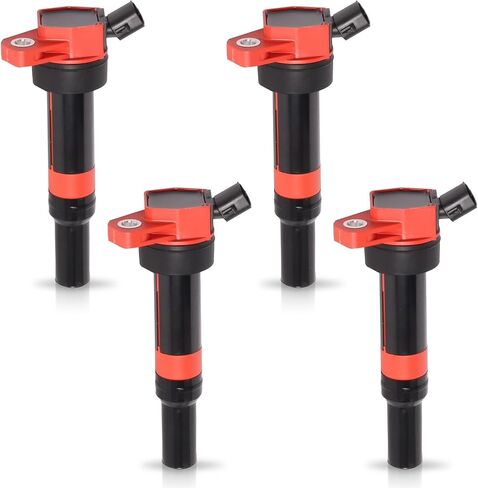ENA Set of 4 Red Ignition Coil Packs for 1.8 2.0 L4 Compatible with Hyundai Kia Soul Forte Elantra GT Tucson 2011 2012 2013 2015 2016 2017 2018 Coils for UF651 C1804 273002E000 1788511 GN10633 5C1861 in Saudi Arabia