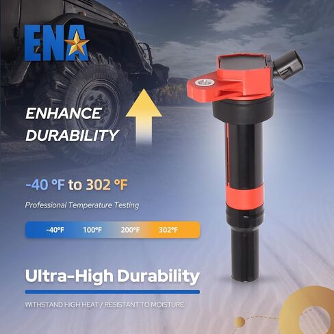 ENA Set of 4 Red Ignition Coil Packs for 1.8 2.0 L4 Compatible with Hyundai Kia Soul Forte Elantra GT Tucson 2011 2012 2013 2015 2016 2017 2018 Coils for UF651 C1804 273002E000 1788511 GN10633 5C1861 in Saudi Arabia
