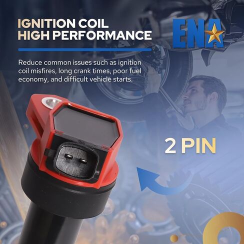 ENA Set of 4 Red Ignition Coil Packs for 1.8 2.0 L4 Compatible with Hyundai Kia Soul Forte Elantra GT Tucson 2011 2012 2013 2015 2016 2017 2018 Coils for UF651 C1804 273002E000 1788511 GN10633 5C1861 in Saudi Arabia