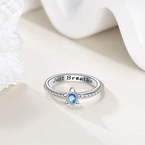 MONGAS Ladybug Feather Sea Turtle Mom Band Rings for Women Sterling Silver Ladybug Feather Sea Turtle Mom Thumb Rings Jewelry Gifts for Women in Saudi Arabia