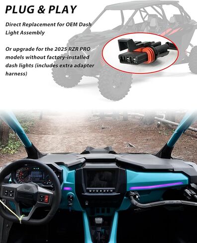 مجموعة مصابيح LED باللون الأرجواني من SAUTVS لملحقات Polaris RZR PRO XP/R/S 2025+، مادة ABS مقاومة للماء IP67 (استبدال OEM #2418039، #2418040) in Saudi Arabia